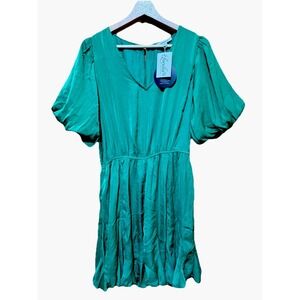 Women's Mittoshop Green Knee Length Half Sleeve Dress Size‎ Large NWT